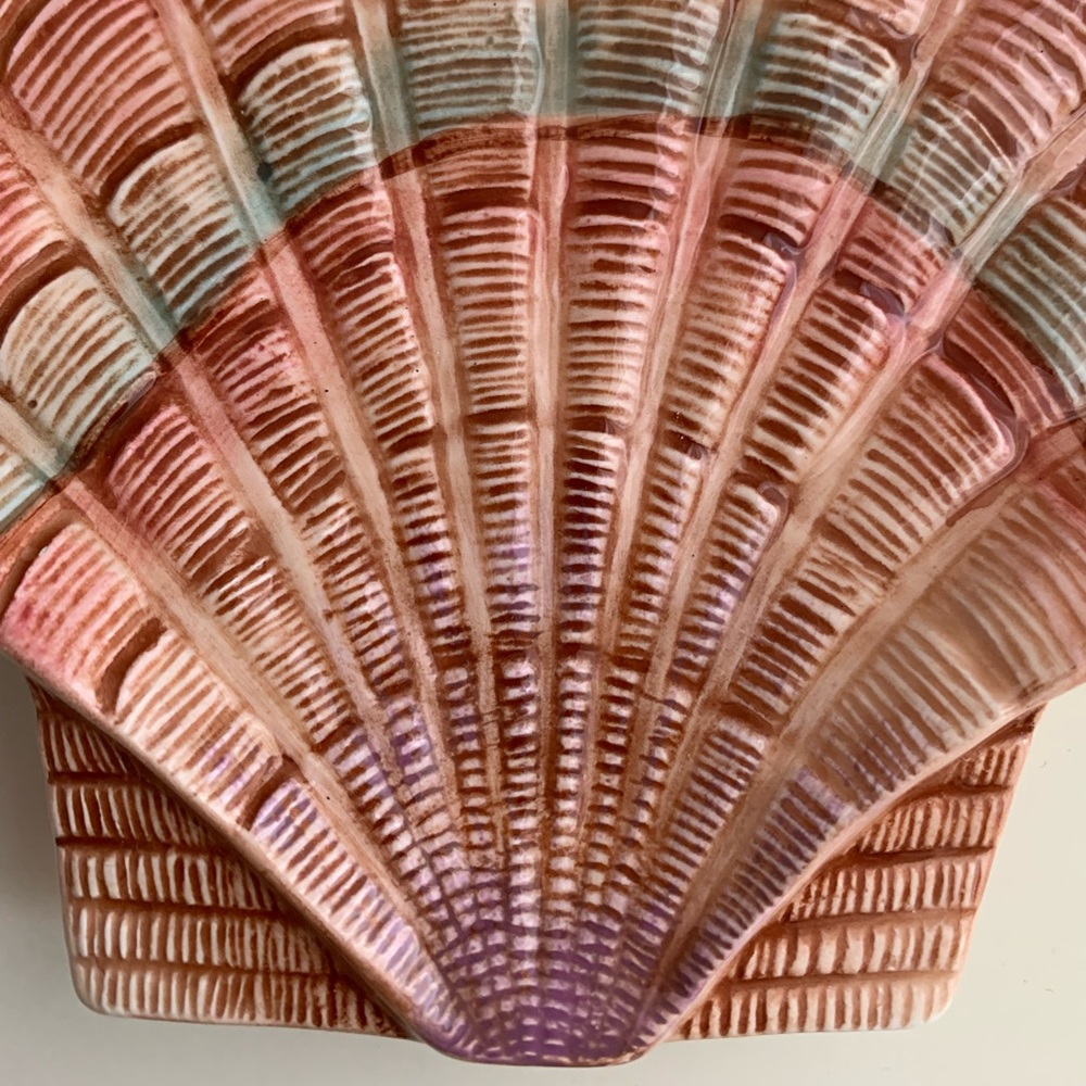 Fitz & Floyd Shell Dish Pink Trinket Plate Decor Beach Ceramic Textured China - Picture 6 of 14